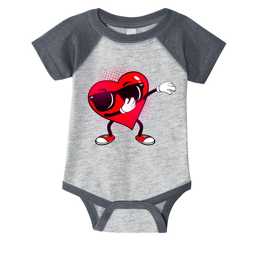 Valentine Dabbing Heart Infant Baby Jersey Bodysuit