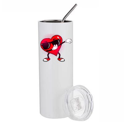 Valentine Dabbing Heart Stainless Steel Tumbler