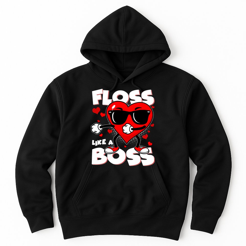 Valentine Floss Like A Boss Heart Hoodie