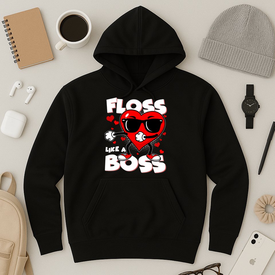 Valentine Floss Like A Boss Heart Hoodie