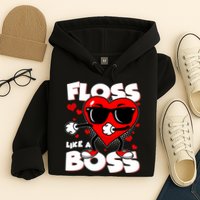 Valentine Floss Like A Boss Heart Hoodie