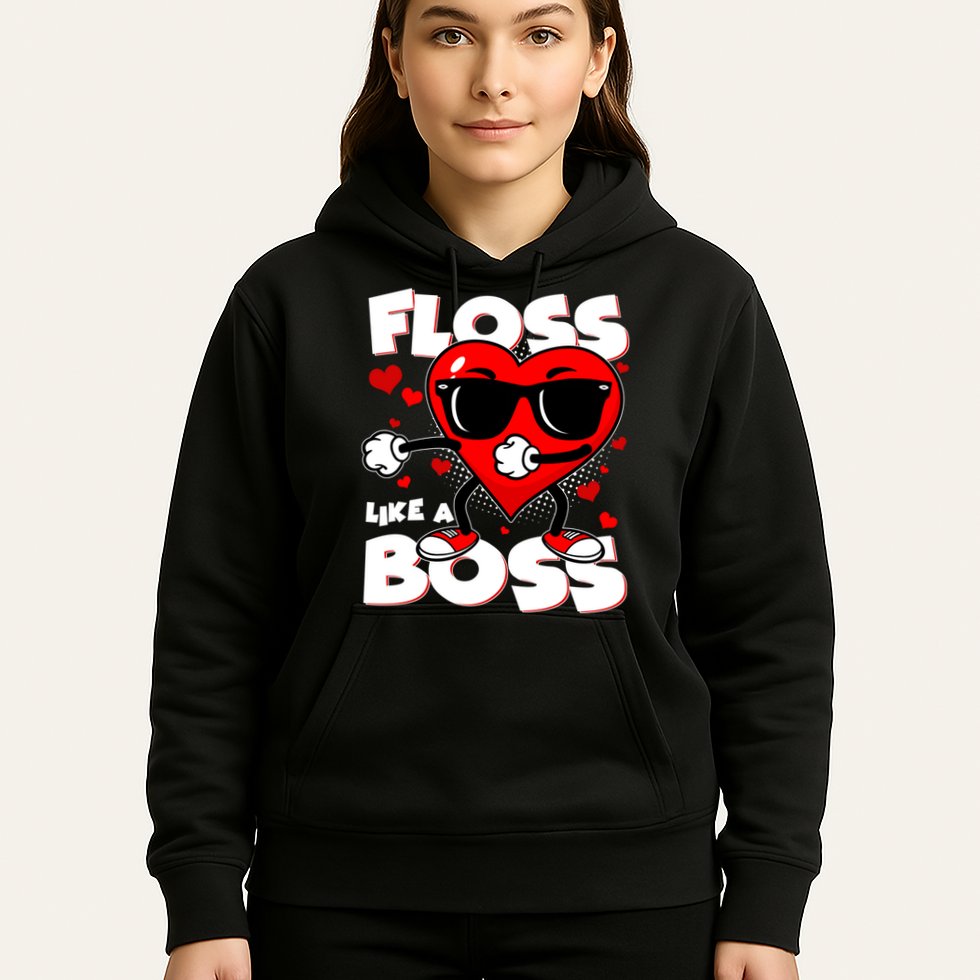 Valentine Floss Like A Boss Heart Hoodie
