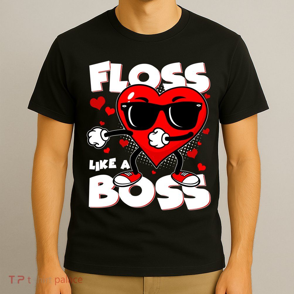 Valentine Floss Like A Boss Heart T-Shirt
