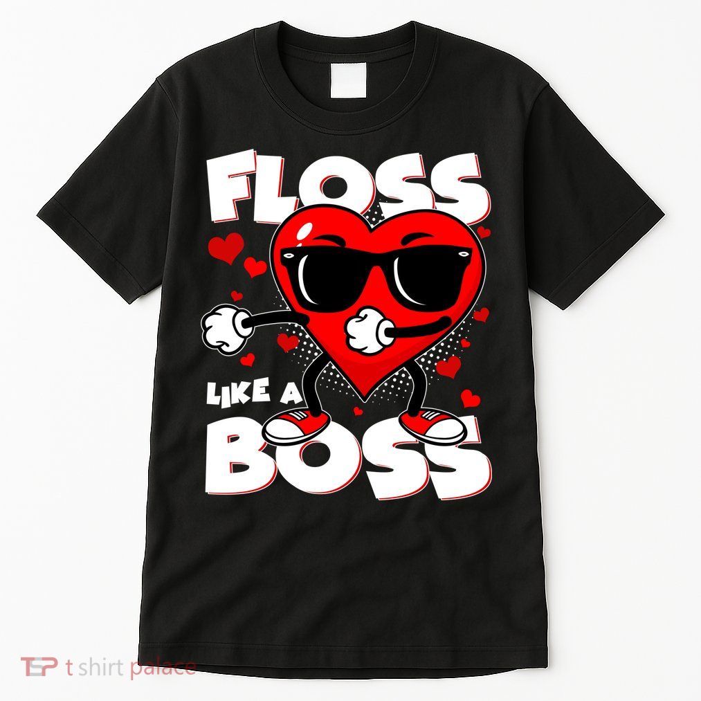 Valentine Floss Like A Boss Heart Tall T-Shirt