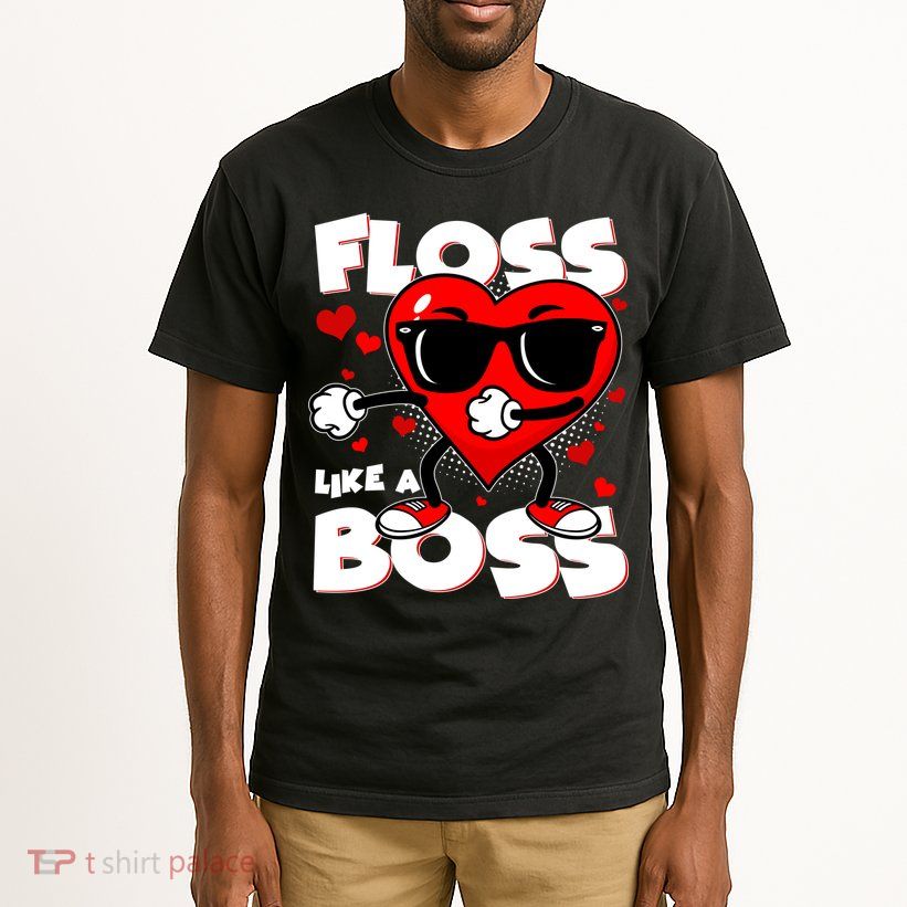 Valentine Floss Like A Boss Heart Tall T-Shirt