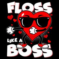 Valentine Floss Like A Boss Heart 7-Panel Snapback Hat