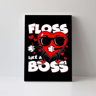 Valentine Floss Like A Boss Heart Canvas