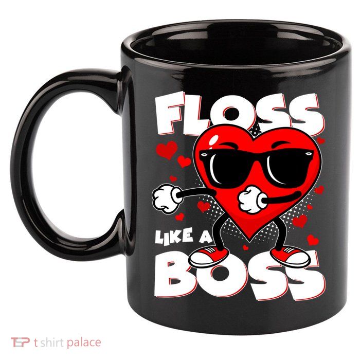 Valentine Floss Like A Boss Heart 11oz C Handle Ceramic Mug