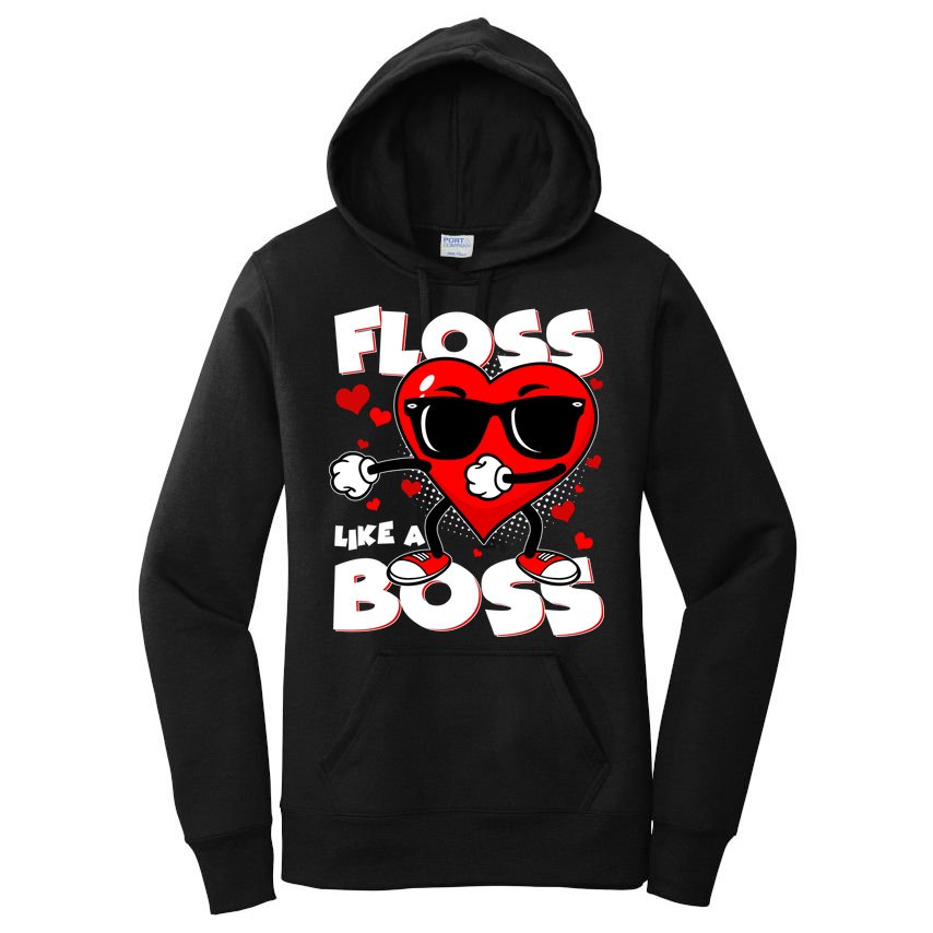 Valentine Floss Like A Boss Heart Women's Pullover Hoodie