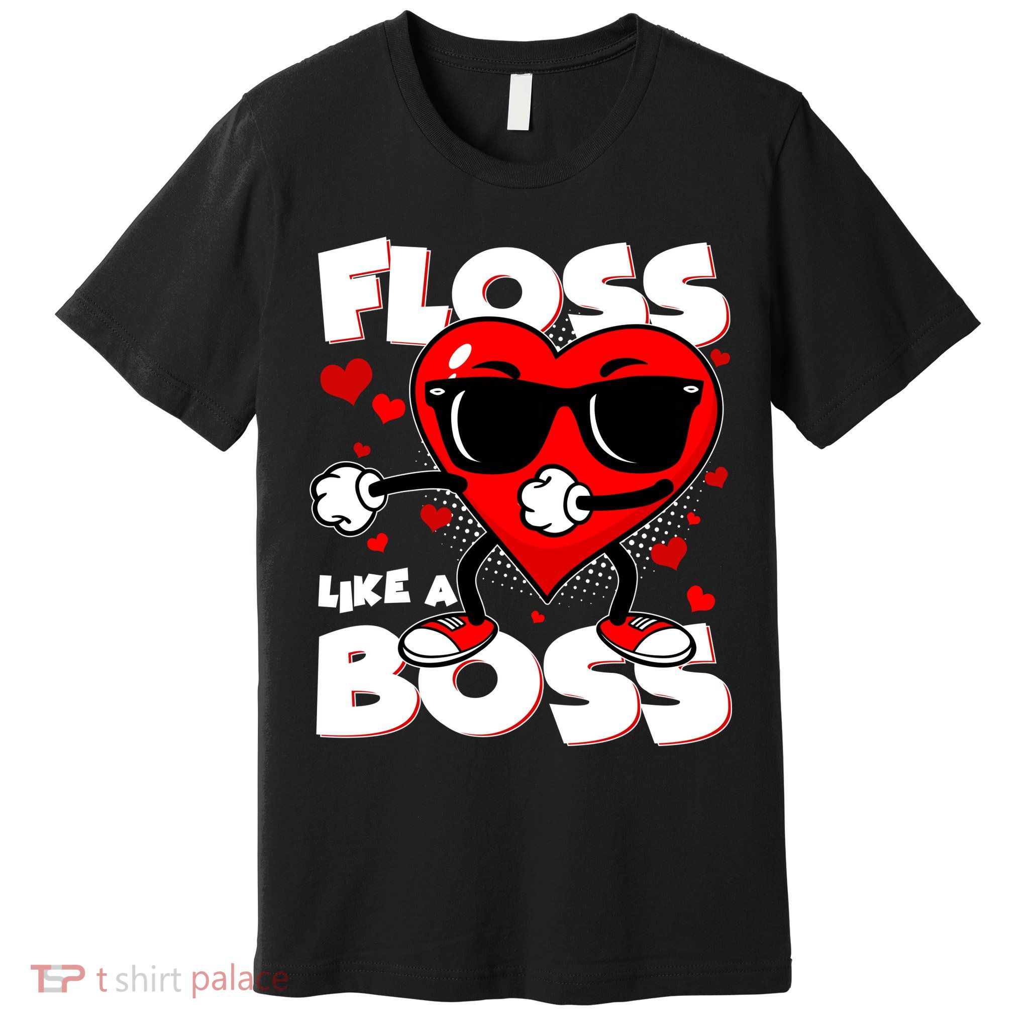 Valentine Floss Like A Boss Heart Premium T-Shirt