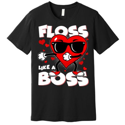 Valentine Floss Like A Boss Heart Premium T-Shirt