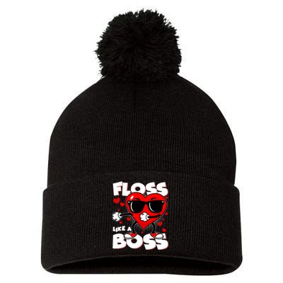 Valentine Floss Like A Boss Heart Pom Pom 12in Knit Beanie