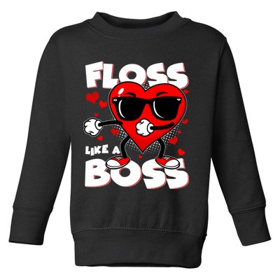Valentine Floss Like A Boss Heart Toddler Sweatshirt