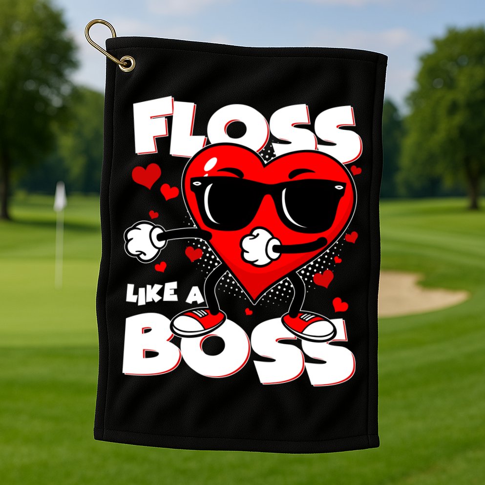Valentine Floss Like A Boss Heart Golf Towel