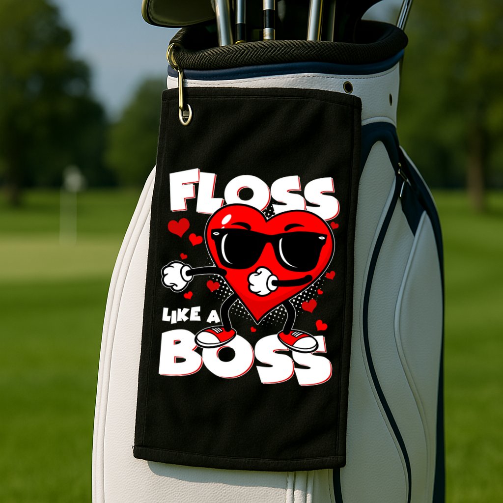 Valentine Floss Like A Boss Heart Golf Towel