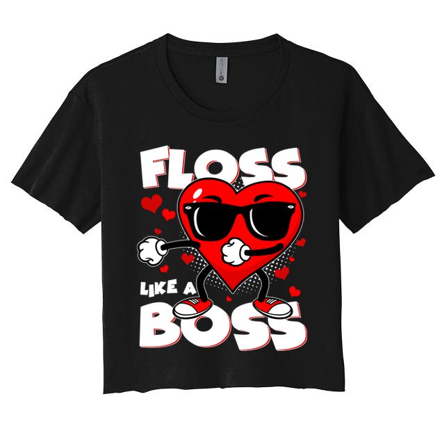Valentine Floss Like A Boss Heart Crop Top
