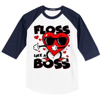 Valentine Floss Like A Boss Heart Baseball Sleeve Shirt