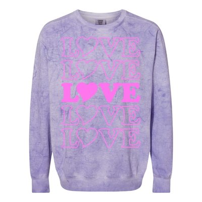 Valentine Love Pattern Colorblast Crewneck Sweatshirt