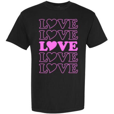 Valentine Love Pattern Garment-Dyed Heavyweight T-Shirt