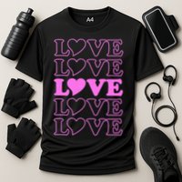 Valentine Love Pattern Cooling Performance Crew T-Shirt