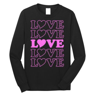 Valentine Love Pattern Long Sleeve Shirt