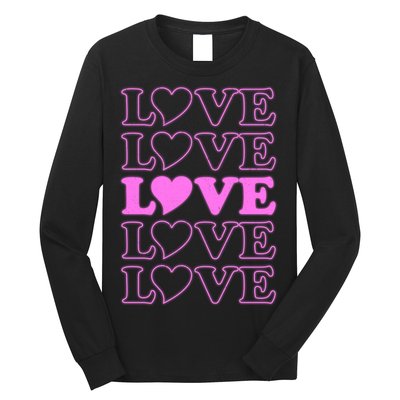 Valentine Love Pattern Long Sleeve Shirt