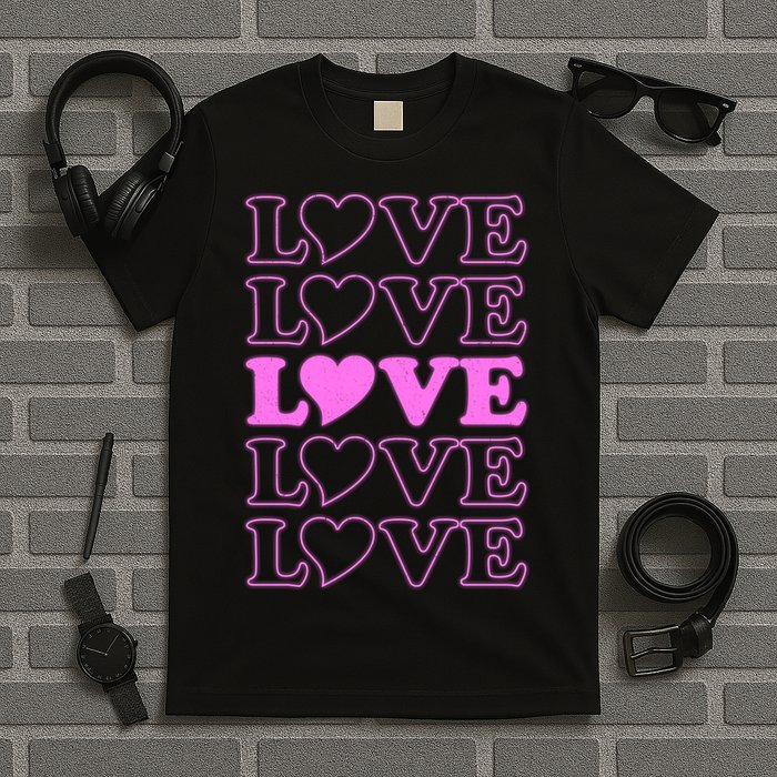 Valentine Love Pattern T-Shirt
