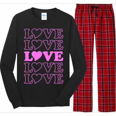 Valentine Love Pattern Long Sleeve Pajama Set