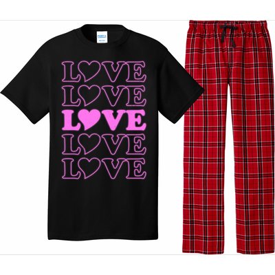 Valentine Love Pattern Pajama Set