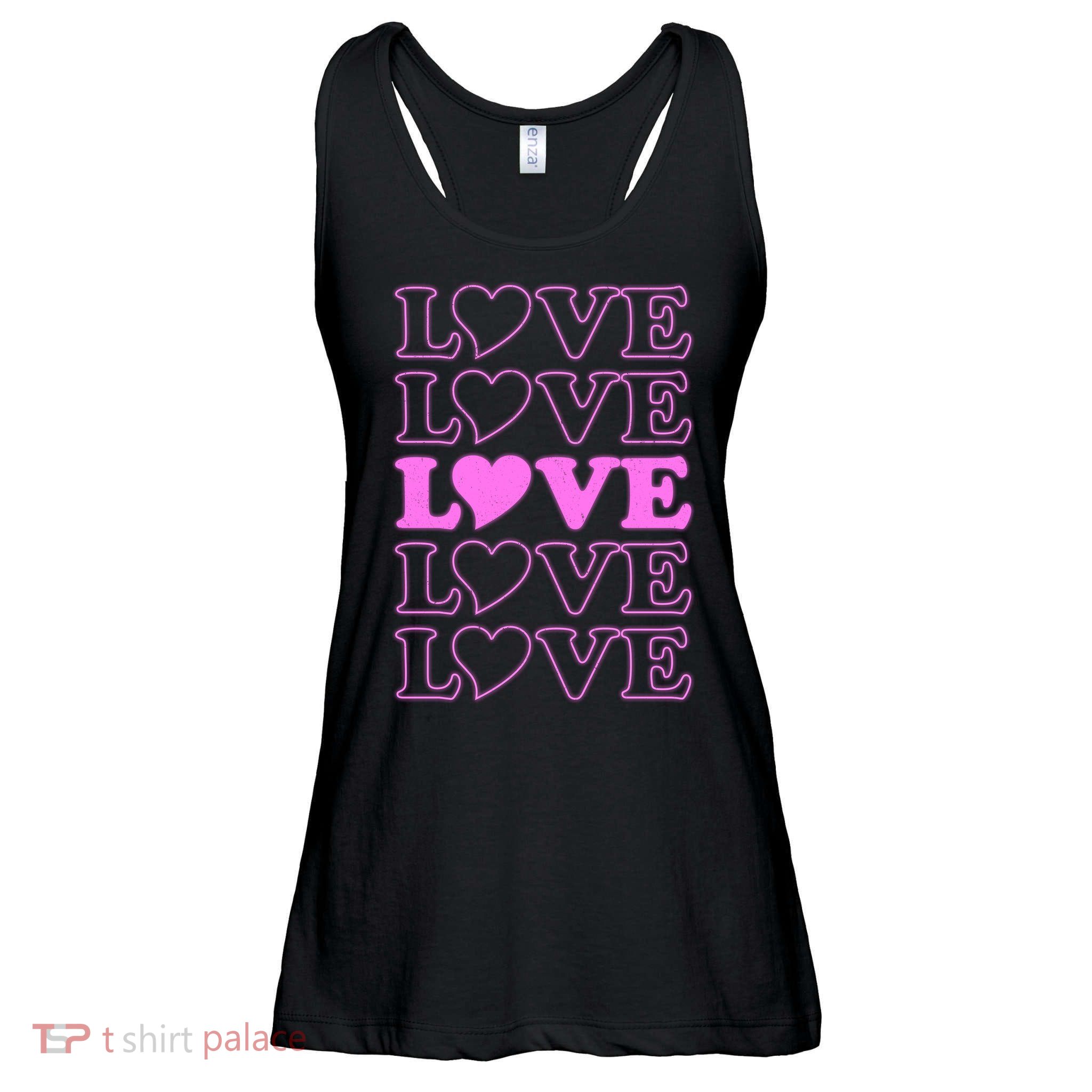 Valentine Love Pattern Ladies Essential Flowy Tank