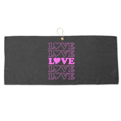 Valentine Love Pattern Large Microfiber Waffle Golf Towel