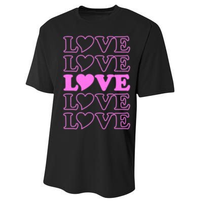 Valentine Love Pattern Performance Sprint T-Shirt