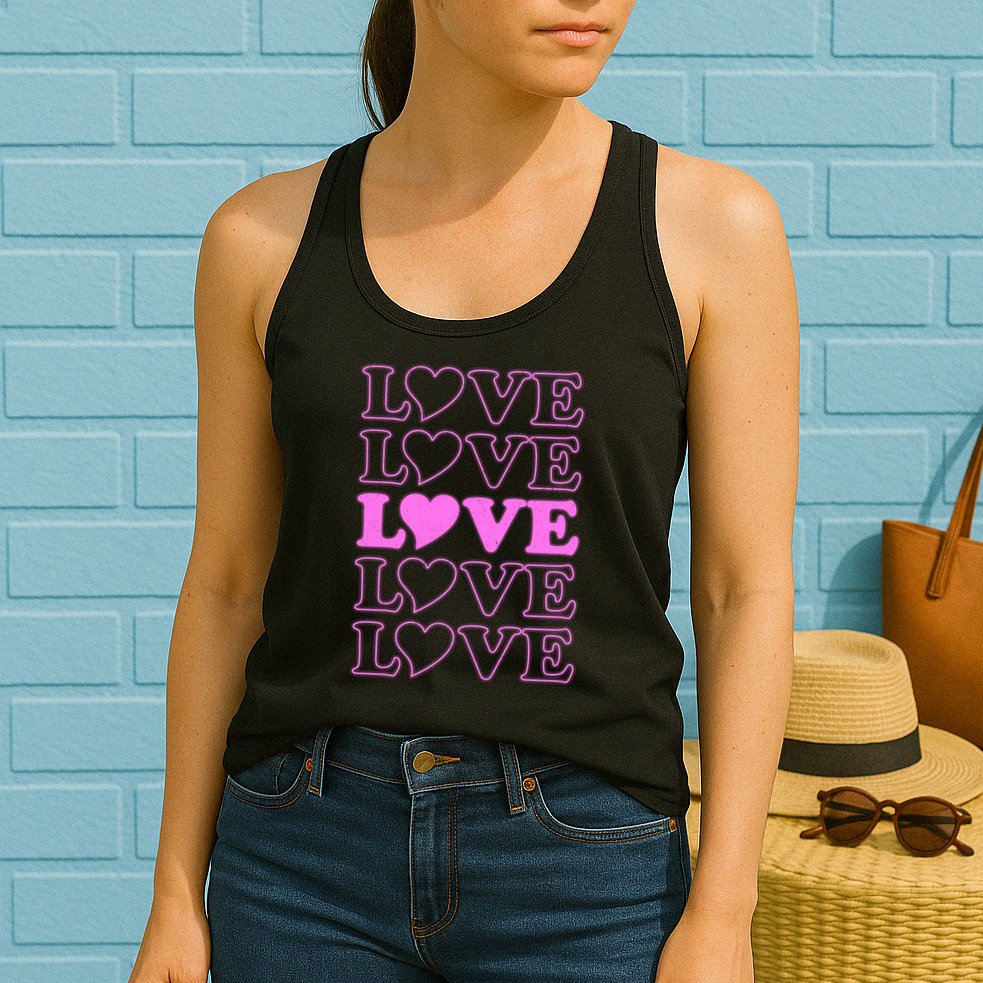 Valentine Love Pattern Womens Tank Top