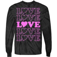 Valentine Love Pattern Tie-Dye Long Sleeve Shirt