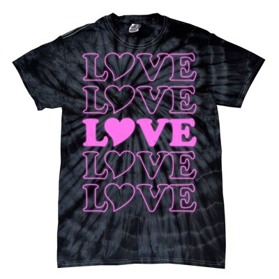 Valentine Love Pattern Tie-Dye T-Shirt