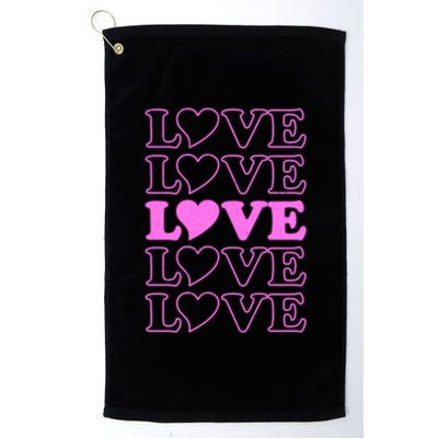 Valentine Love Pattern Platinum Collection Golf Towel