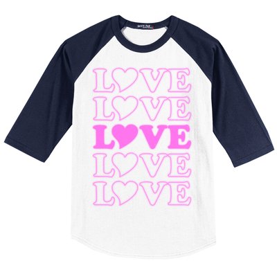 Valentine Love Pattern Baseball Sleeve Shirt