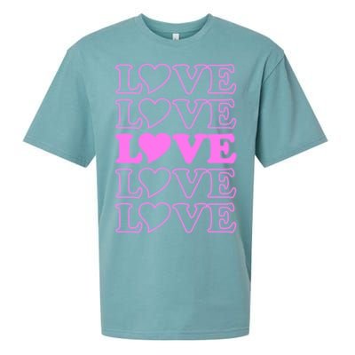 Valentine Love Pattern Sueded Cloud Jersey T-Shirt