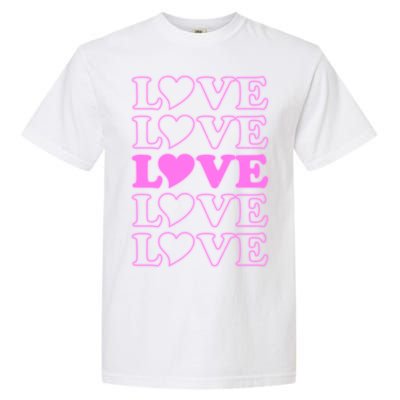 Valentine Love Pattern Garment-Dyed Heavyweight T-Shirt