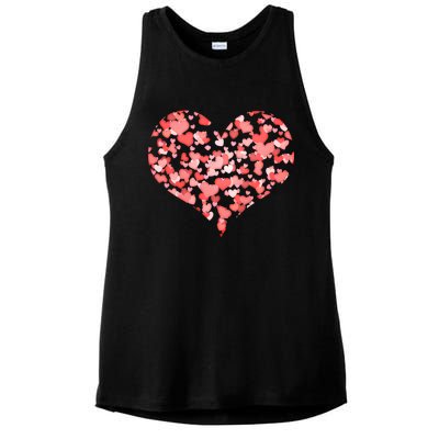 Valentine Multi Heart Of Love Ladies PosiCharge Tri-Blend Wicking Tank