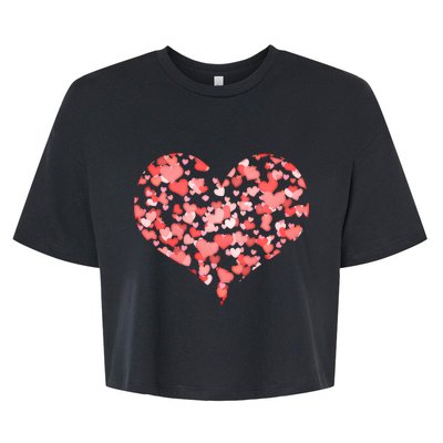 Valentine Multi Heart Of Love Bella+Canvas Jersey Crop Tee