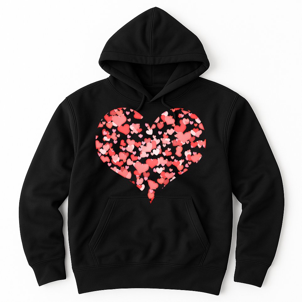 Valentine Multi Heart Of Love Hoodie