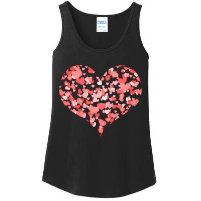 Valentine Multi Heart Of Love Ladies Essential Tank