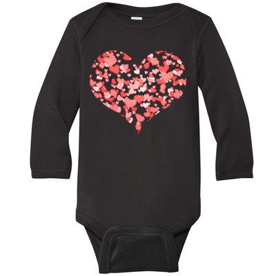 Valentine Multi Heart Of Love Baby Long Sleeve Bodysuit