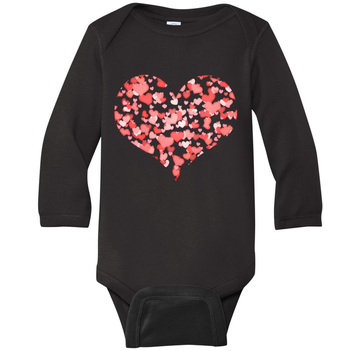 Valentine Multi Heart Of Love Baby Long Sleeve Bodysuit