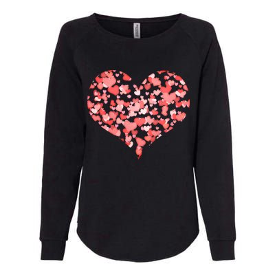 Valentine Multi Heart Of Love Womens California Wash Sweatshirt