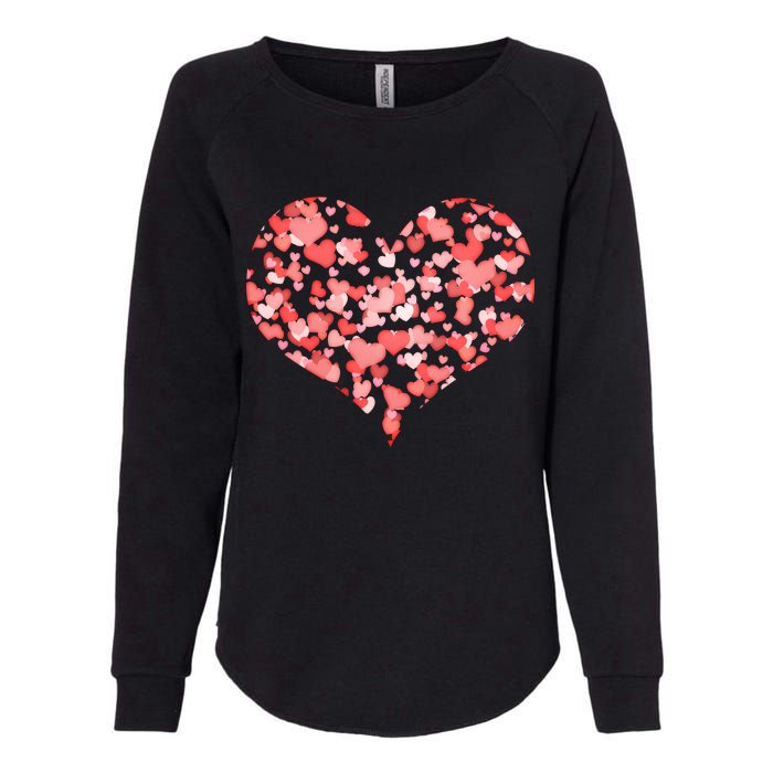 Valentine Multi Heart Of Love Womens California Wash Sweatshirt