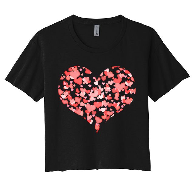 Valentine Multi Heart Of Love Crop Top
