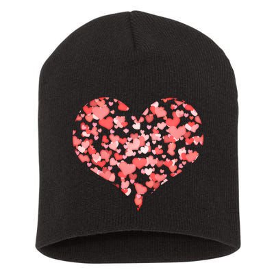 Valentine Multi Heart Of Love Short Acrylic Beanie