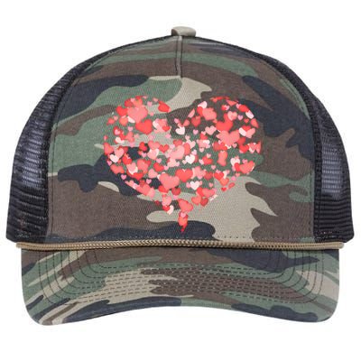 Valentine Multi Heart Of Love Retro Rope Trucker Hat Cap